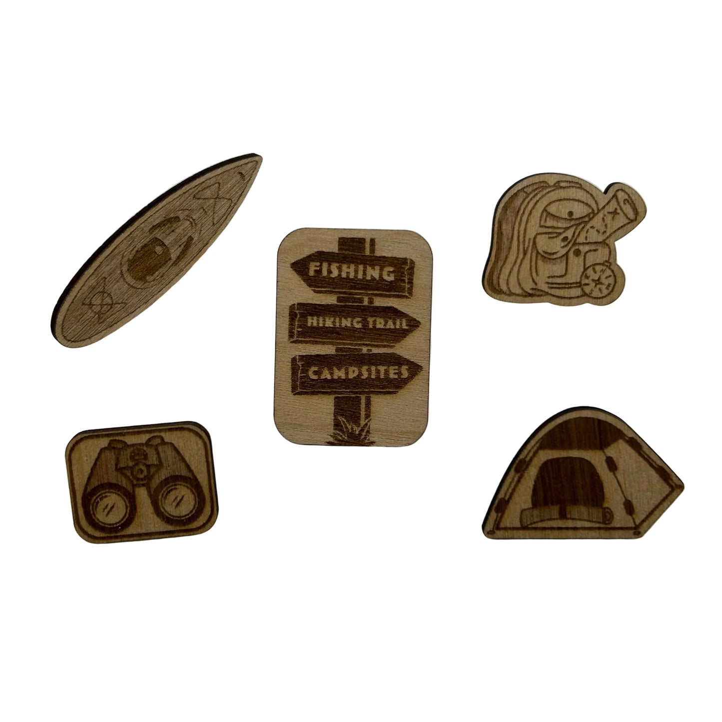 2026 - Camping - Wooden Pin Set of 5 - With Magnets