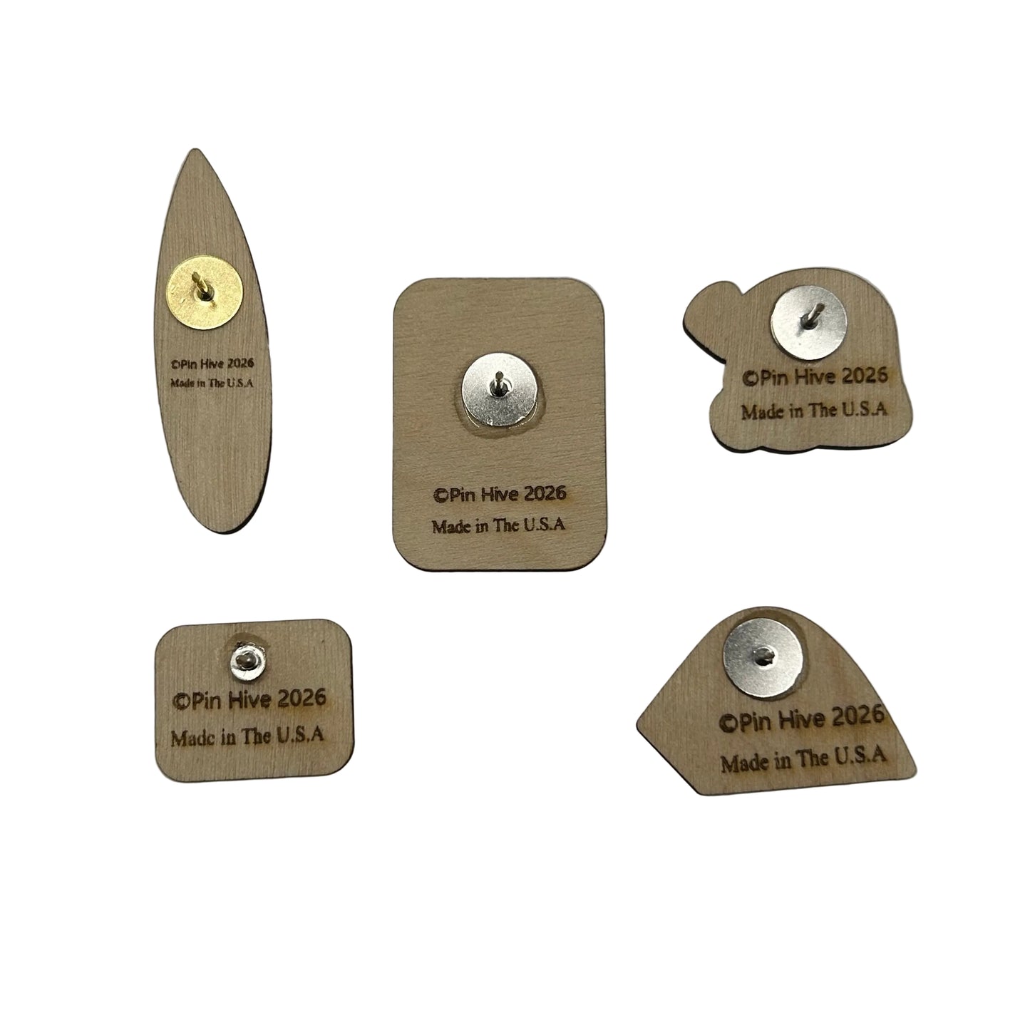 2026 - Camping - Wooden Pin Set of 5 - With Magnets