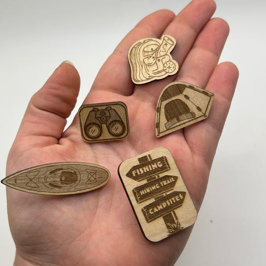 2026 - Camping - Wooden Pin Set of 5 - With Magnets