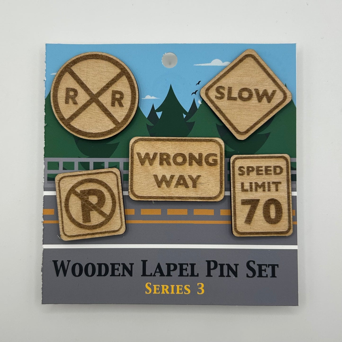 2026 - Road Signs Bundle - Wooden Pin Set of 15 - With Magnets