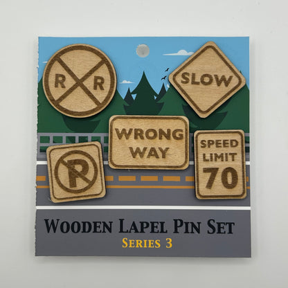 2026 - Road Signs Bundle - Wooden Pin Set of 15 - With Magnets
