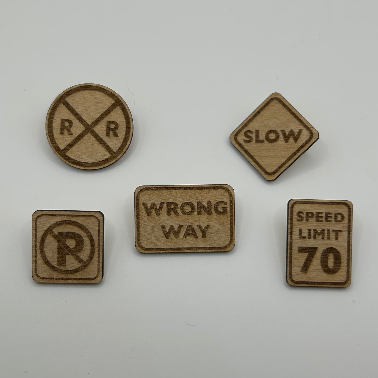 2026 - Road Signs Bundle - Wooden Pin Set of 15 - With Magnets