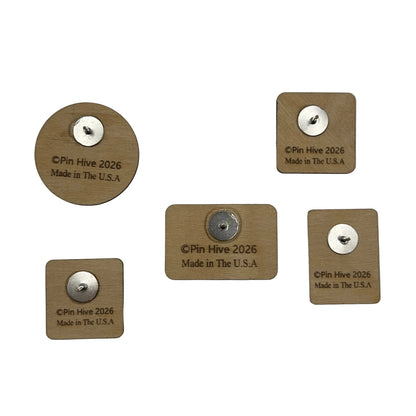 S3 - 2026 - Road Signs - Wooden Pin Set of 5 - With Magnets