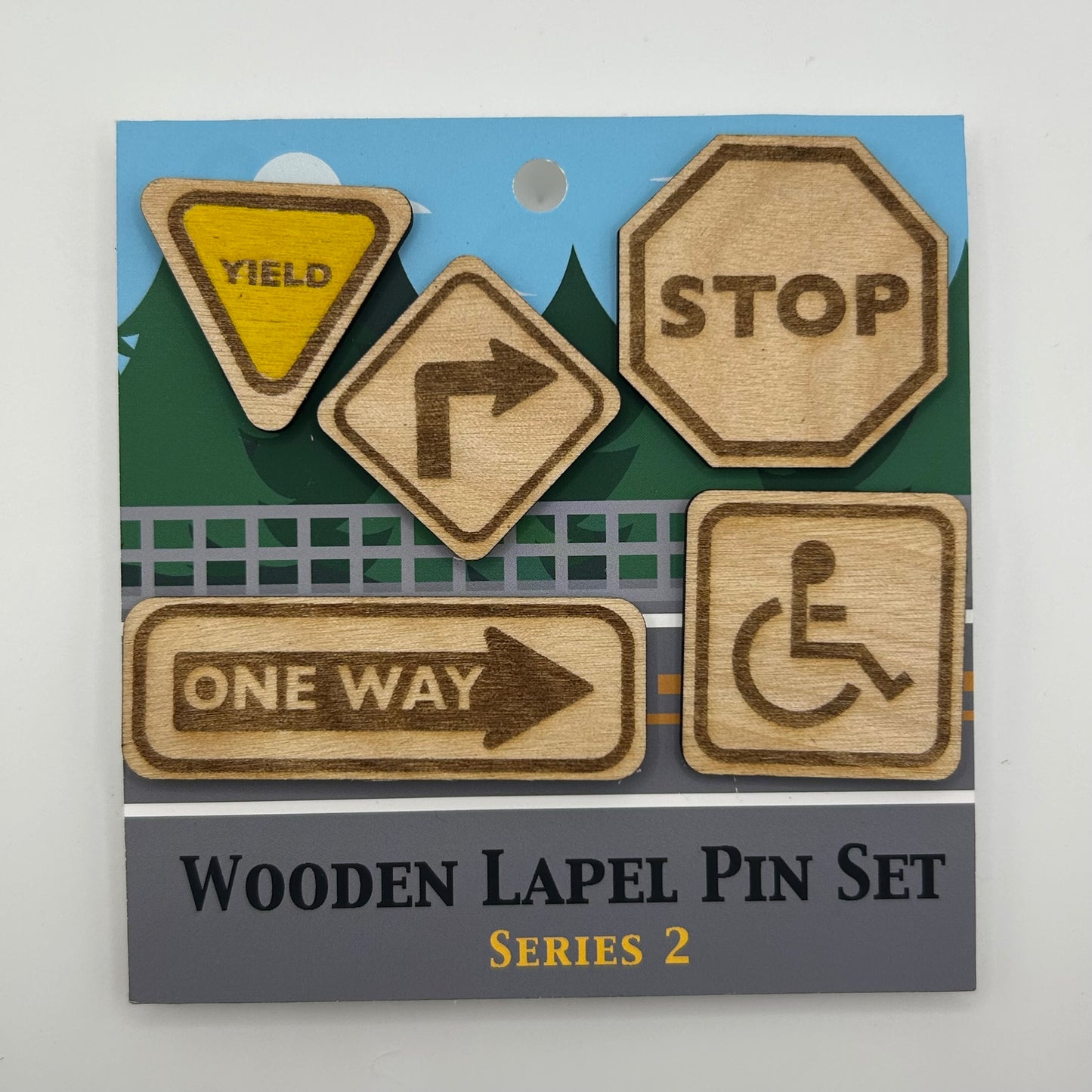 2026 - Road Signs Bundle - Wooden Pin Set of 15 - With Magnets