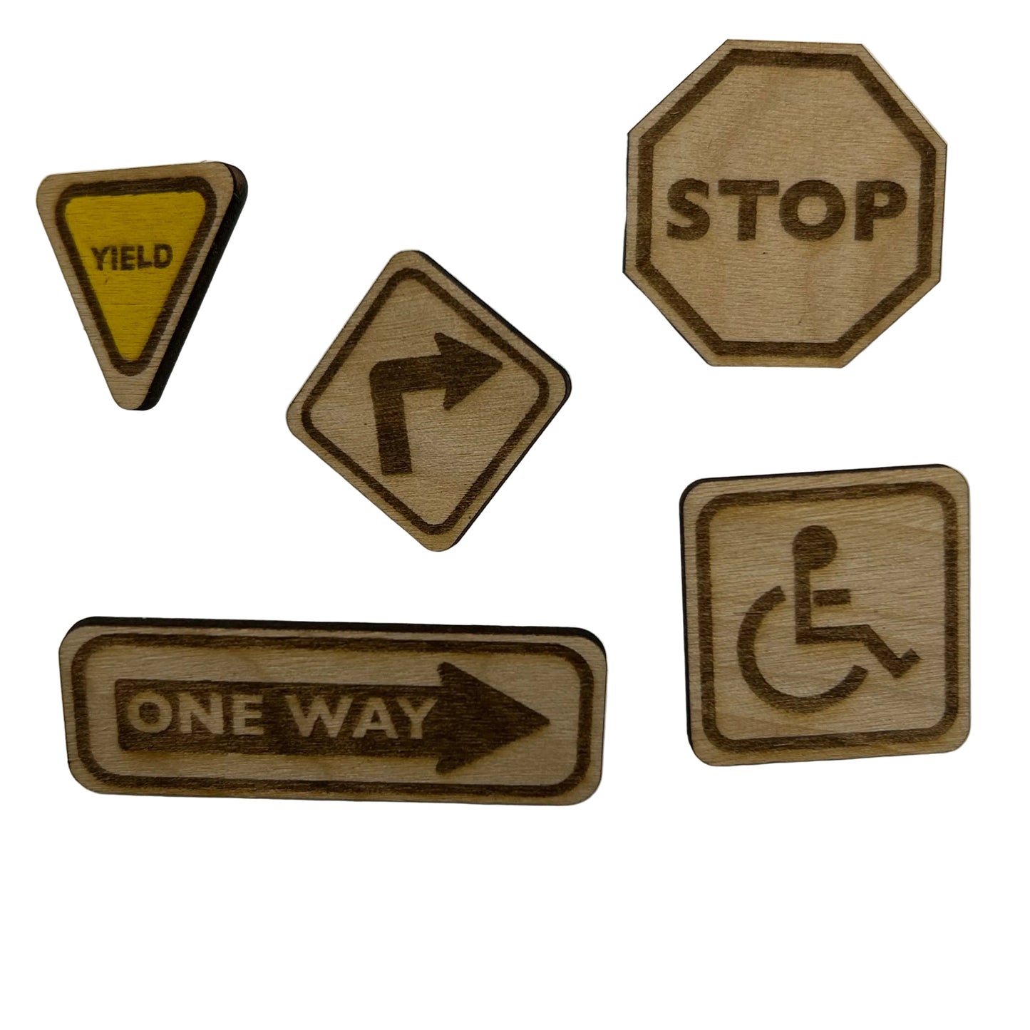 2026 - Road Signs Bundle - Wooden Pin Set of 15 - With Magnets