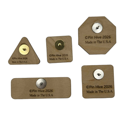 S2 - 2026 - Road Signs - Wooden Pin Set of 5 - With Magnets