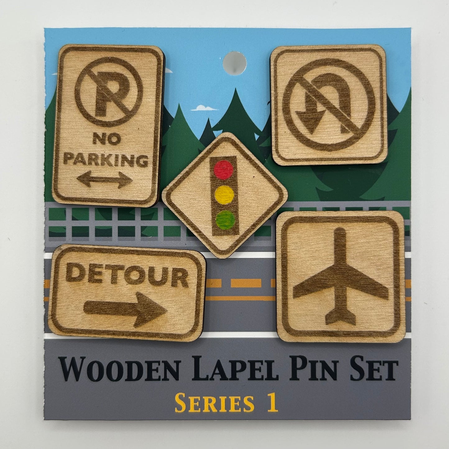 2026 - Road Signs Bundle - Wooden Pin Set of 15 - With Magnets