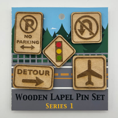 2026 - Road Signs Bundle - Wooden Pin Set of 15 - With Magnets