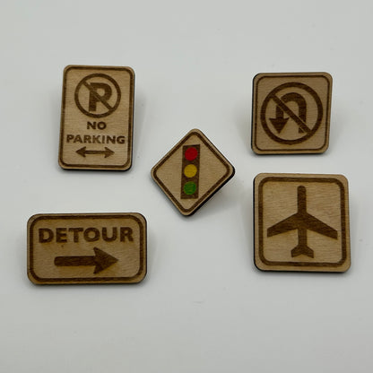 2026 - Road Signs Bundle - Wooden Pin Set of 15 - With Magnets