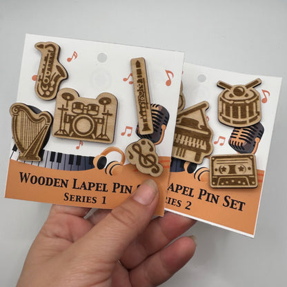 2026 - Musical Instruments - Wooden Pin Full Set Bundle of 10 - With Magnets