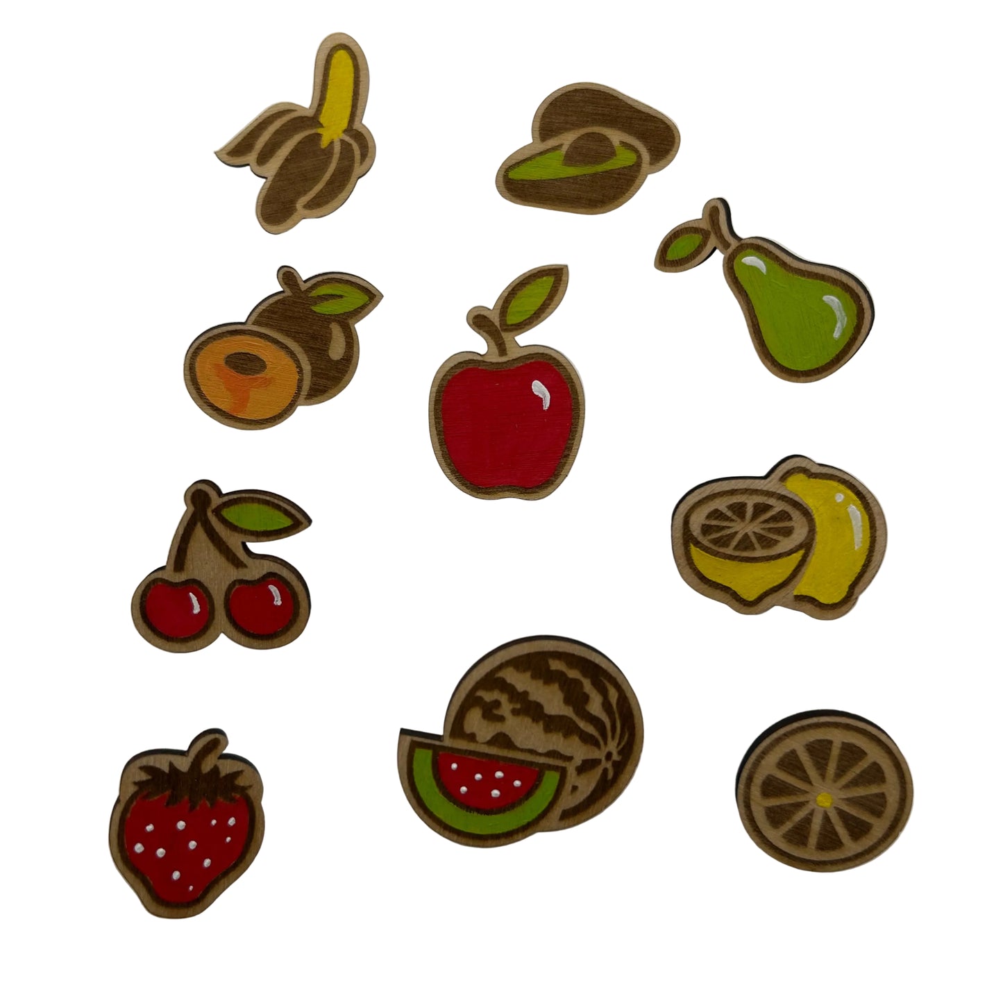2026 - Classic Fruits - Wooden Pin Full Set Bundle of 10 - With Magnets
