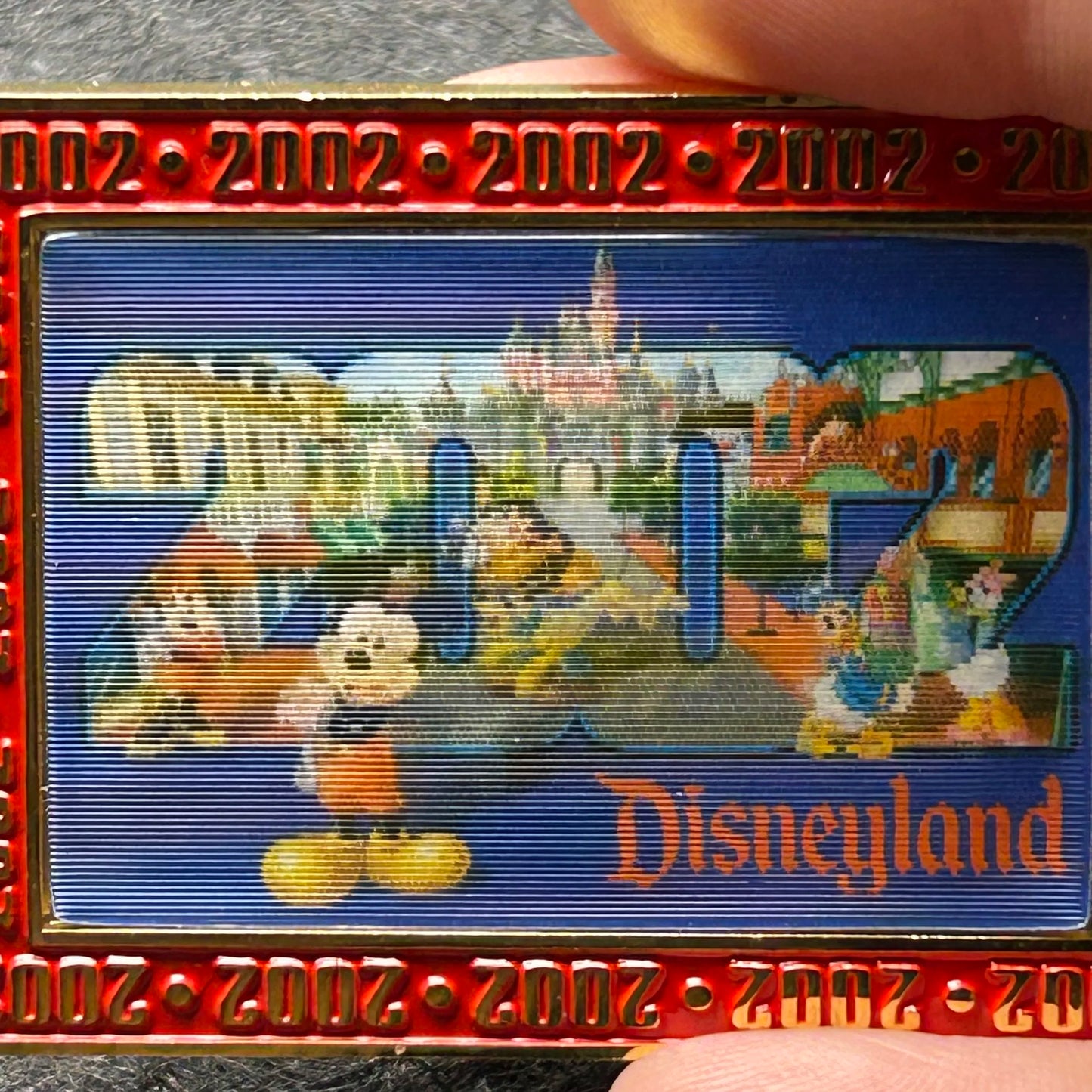 2002 - Mickey, Minnie, Donald, Daisy, Goofy, and Pluto - DLR - LE 2002 - Lenticular - Disney Pin