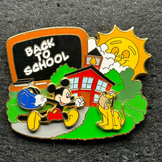 2001 - Mickey and Pluto - Back To School - LE 3,500 - Slider - Disney Pin
