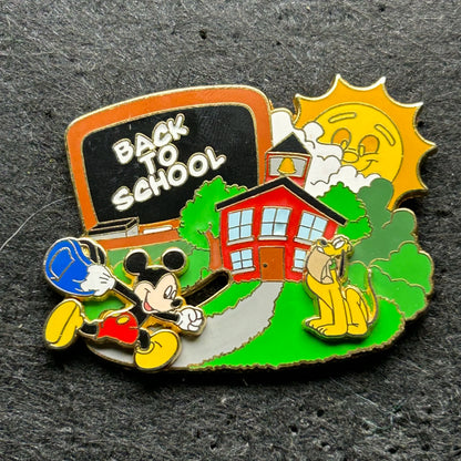 2001 - Mickey and Pluto - Back To School - LE 3,500 - Slider - Disney Pin