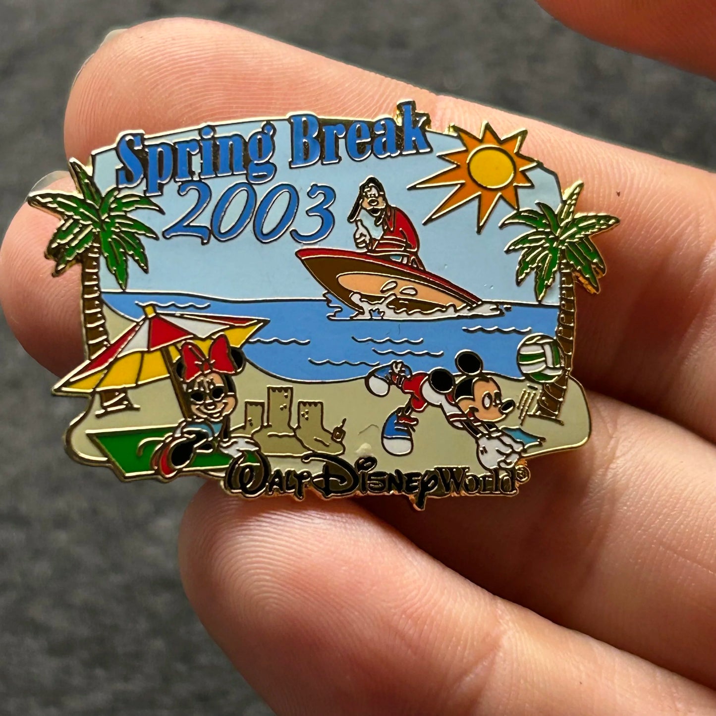 2003 - Mickey, Minnie, & Goofy - Spring Break - At The Beach - LE 3,000 - Disney Pin