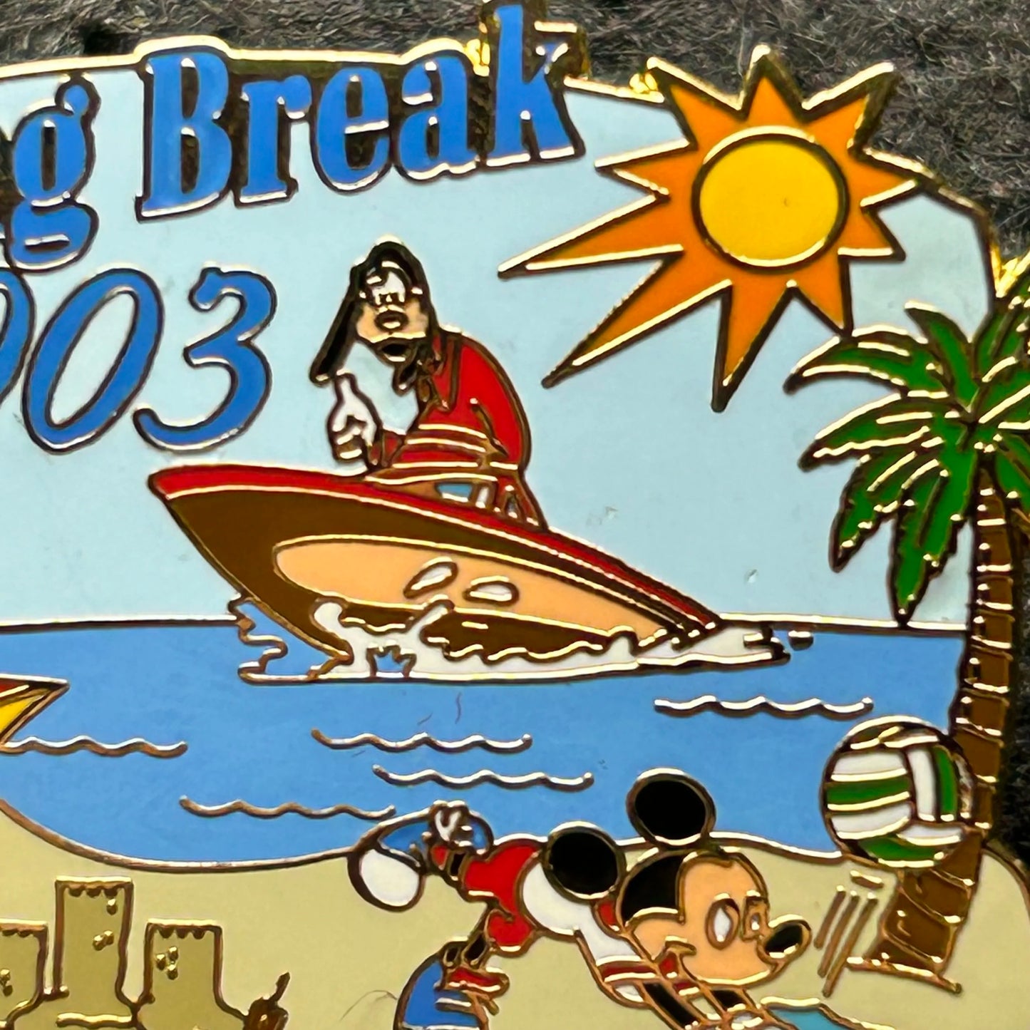 2003 - Mickey, Minnie, & Goofy - Spring Break - At The Beach - LE 3,000 - Disney Pin