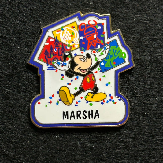 WDW - Mickey Mouse Celebrating - Personalized MARSHA - Disney Pin