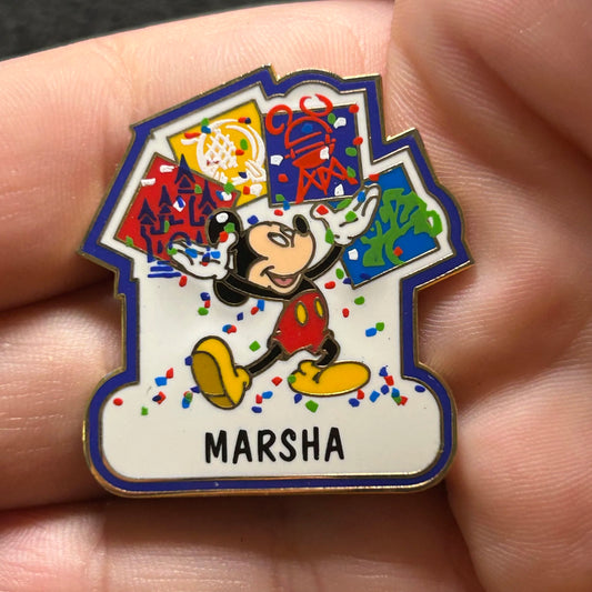 WDW - Mickey Mouse Celebrating - Personalized MARSHA - Disney Pin