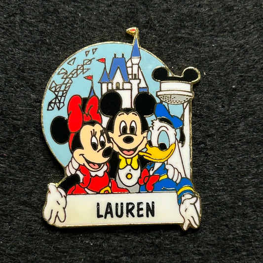 Mickey & Minnie Mouse with Donald - Personalized LAUREN - Disney Pin
