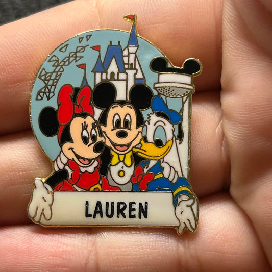 Mickey & Minnie Mouse with Donald - Personalized LAUREN - Disney Pin