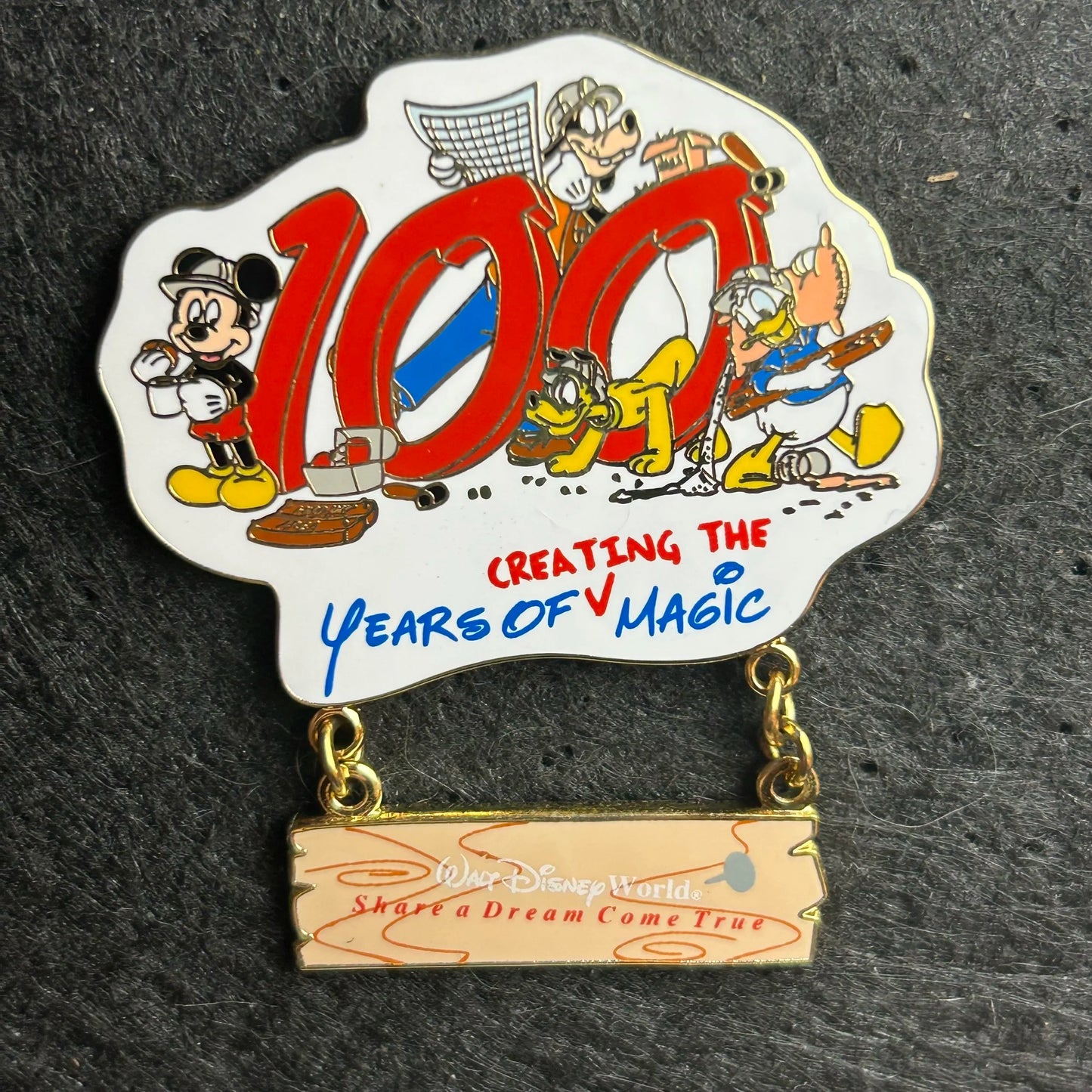 2002 - Mickey, Goofy, Donald and Pluto - 100 Years of Creating the Magic - Disney Pin