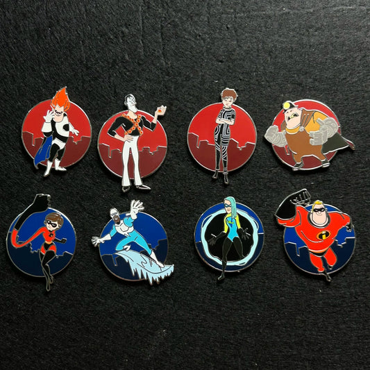 FULL SET - 2024 - 8 Pins Incredibles Full Body Mystery Series - Disney Pin
