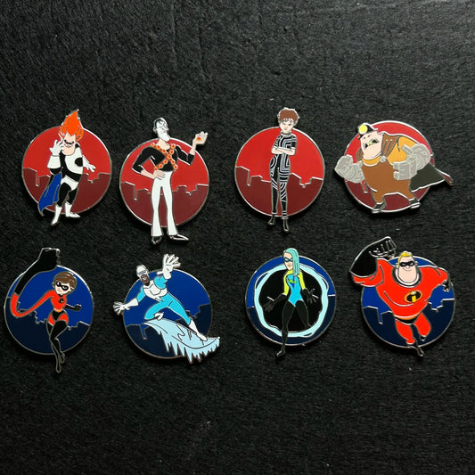 FULL SET - 2024 - 8 Pins Incredibles Full Body Mystery Series - Disney Pin