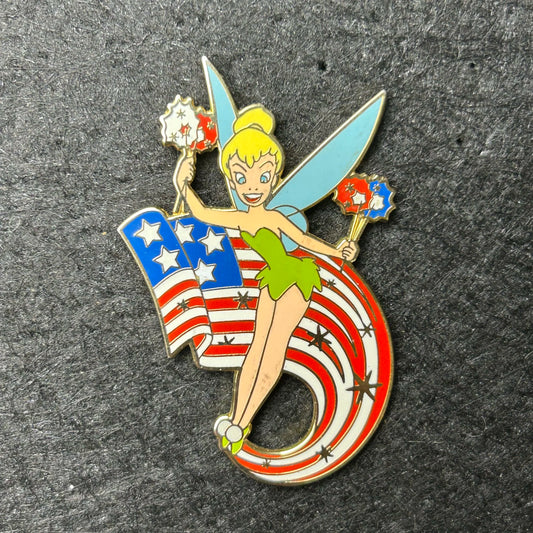 2003 - Tinker Bell - Peter Pan - USA - Flag and Sparklers - Disney Pin