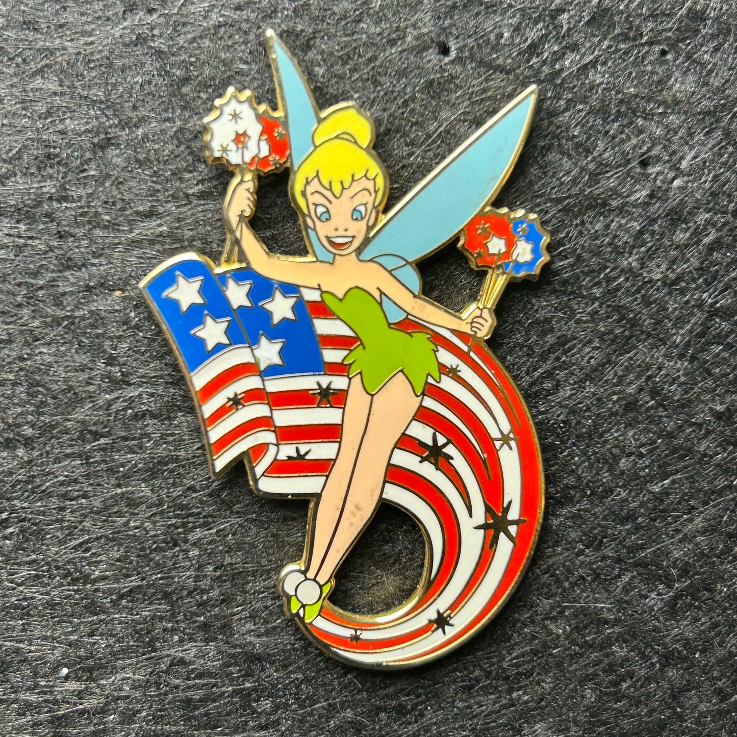 2003 - Tinker Bell - Peter Pan - USA - Flag and Sparklers - Disney Pin