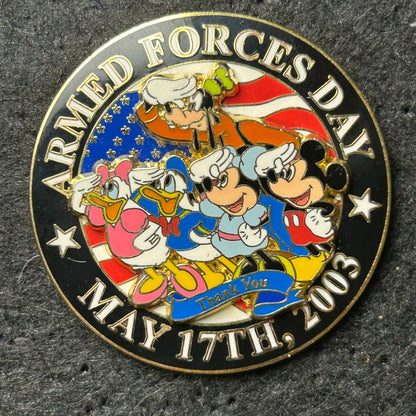 2003 - Daisy, Donald, Goofy, Mickey, and Minnie Mouse - Armed Forces - LE 2,500 - Disney Pin on Pin