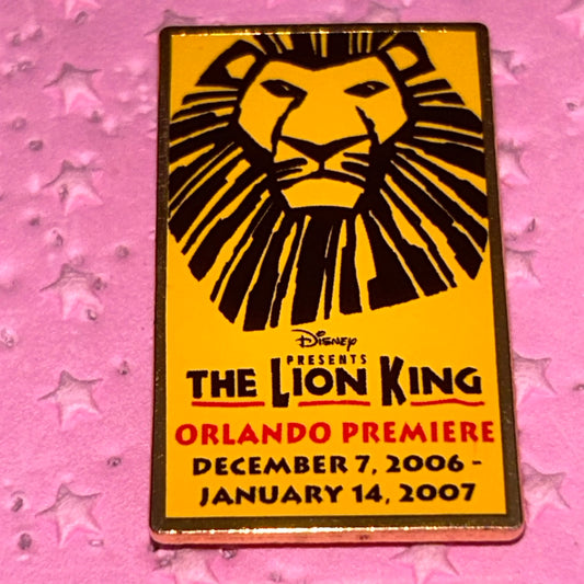 2006 - Lion King - Orlando Premiere - Playbill - Pin