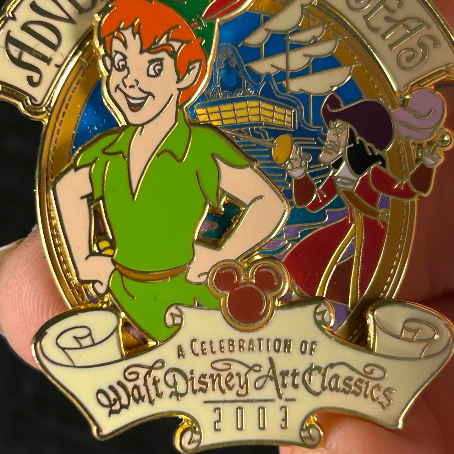 2003 - Peter Pan, Captain Hook, and Tinker Bell - High Seas - LE 1,500 - Disney Pin on Pin