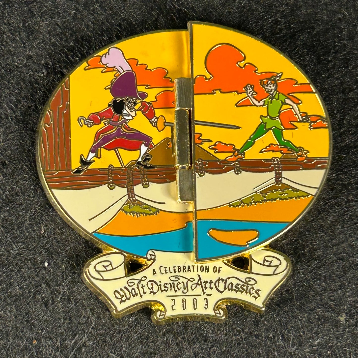 2003 - Captain Hook and Peter Pan - Hinge - Limited Edition 1,500 - High Seas - Disney Pin