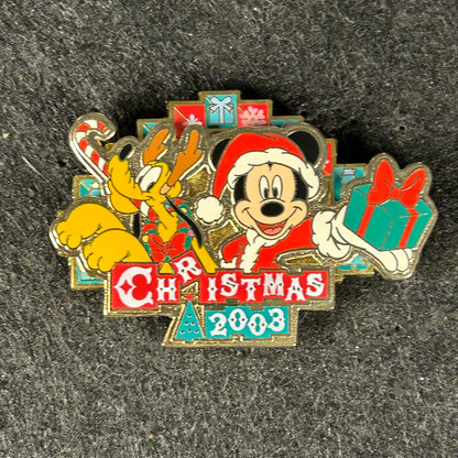 2003 - Mickey Mouse and Pluto - Christmas Fantasy - 20th - TDL - Disney Pin