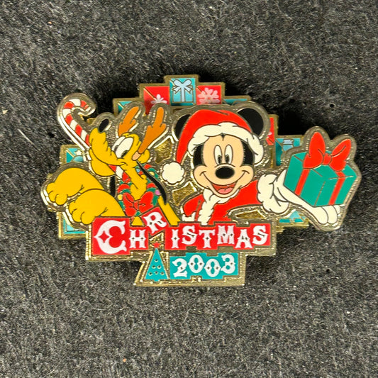 2003 - Mickey Mouse and Pluto - Christmas Fantasy - 20th - TDL - Disney Pin