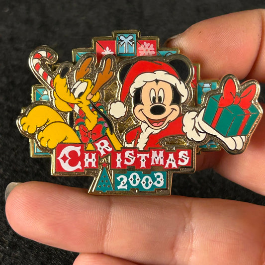 2003 - Mickey Mouse and Pluto - Christmas Fantasy - 20th - TDL - Disney Pin