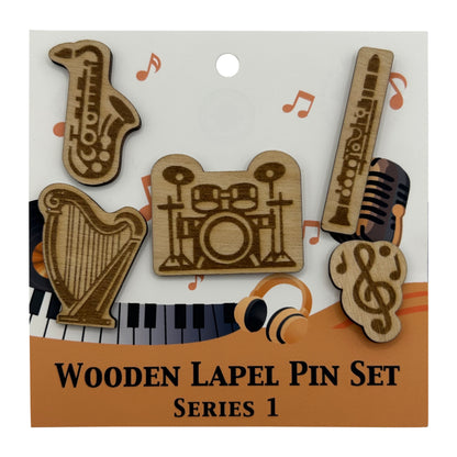 2026 - Musical Instruments - Wooden Pin Full Set Bundle of 10 - With Magnets