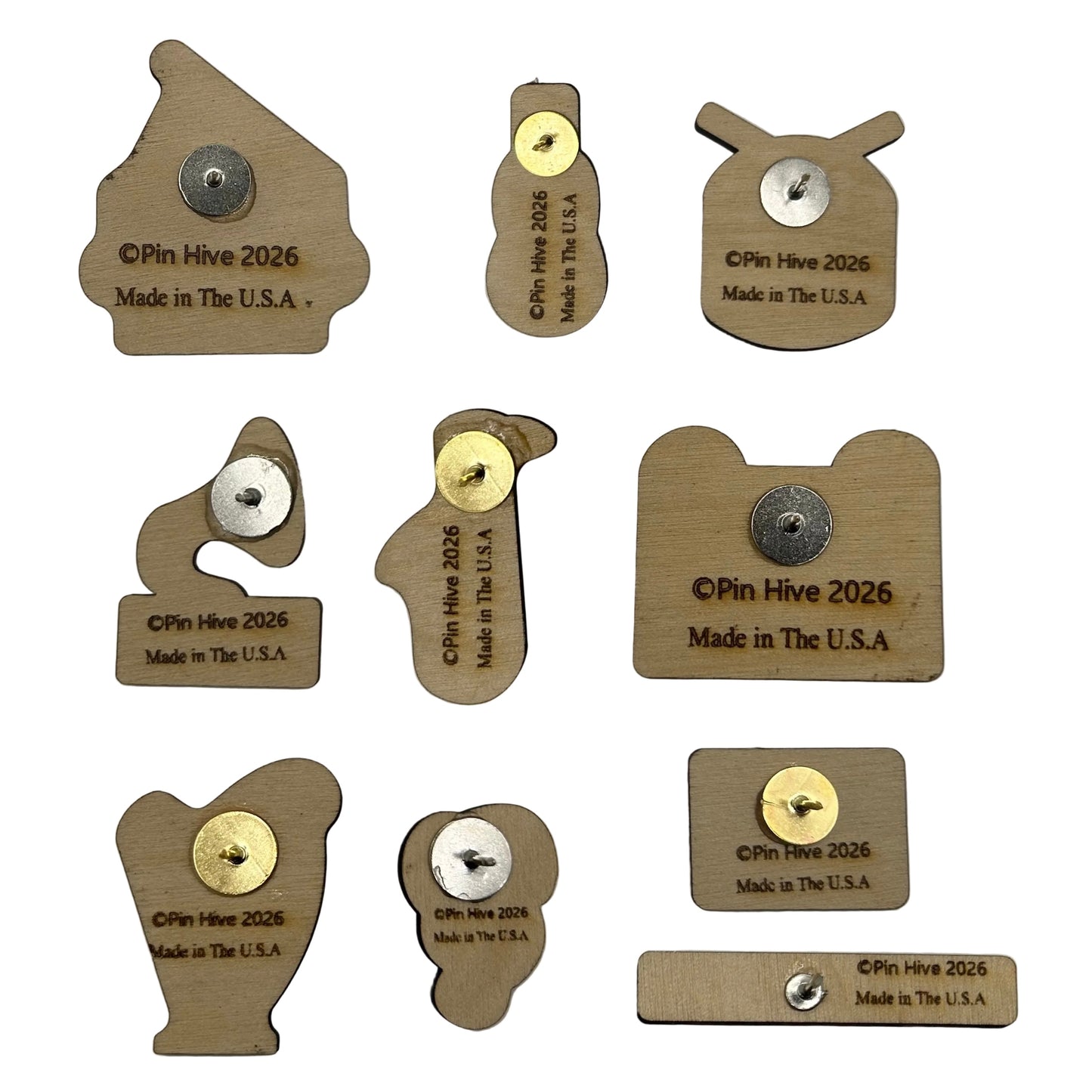 2026 - Musical Instruments - Wooden Pin Full Set Bundle of 10 - With Magnets