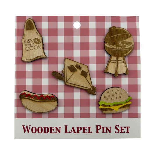 2026 - BBQ Picnic - Wooden Pin Set of 5 - With Magnets