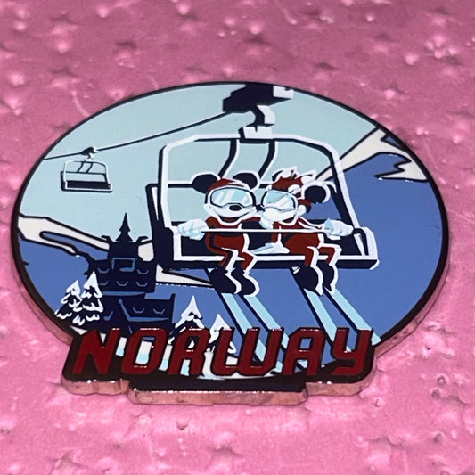 2020 - EPCOT - World Showcase - Norway - Ski Lift - Mickey and Minnie - Pin