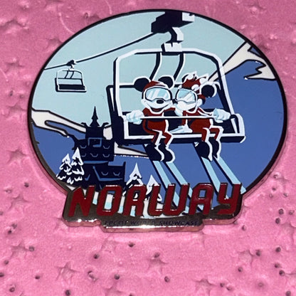 2020 - EPCOT - World Showcase - Norway - Ski Lift - Mickey and Minnie - Pin