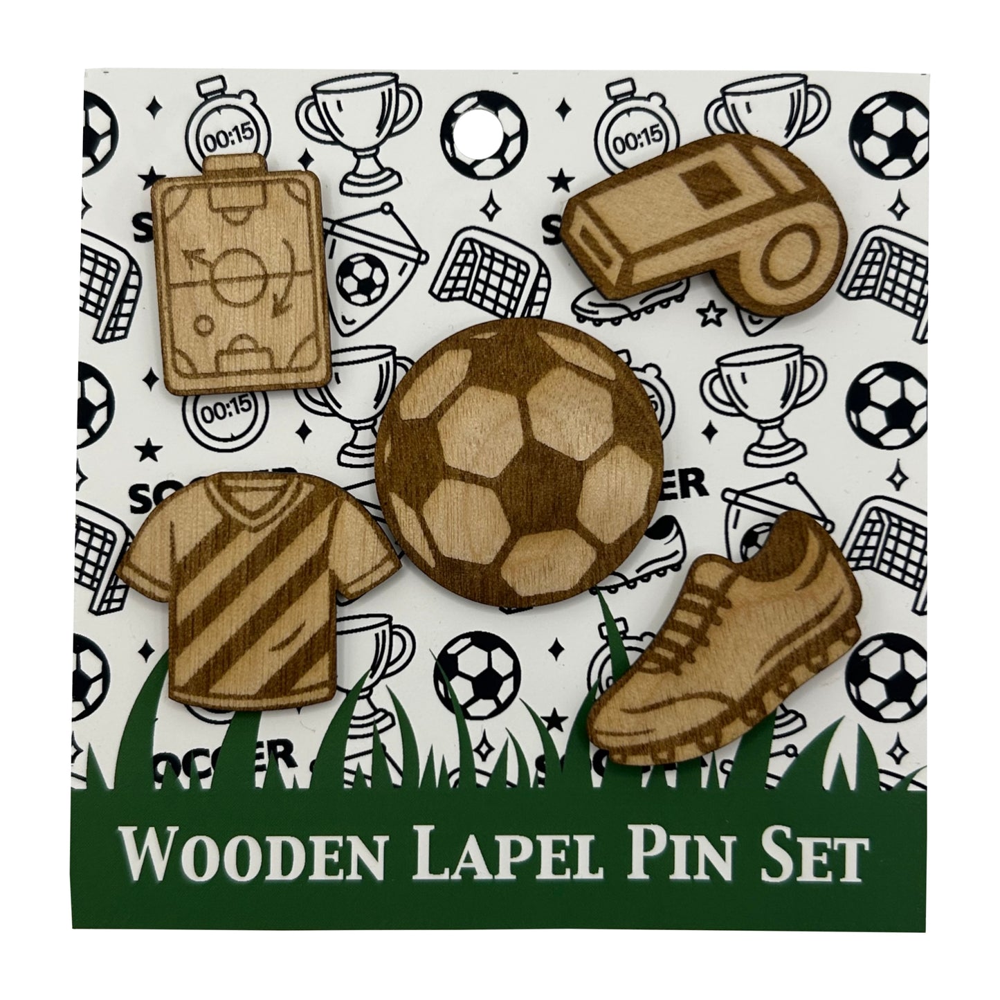 2026 - Soccer/ Futebol - Wooden Pin Set of 5 - With Magnets