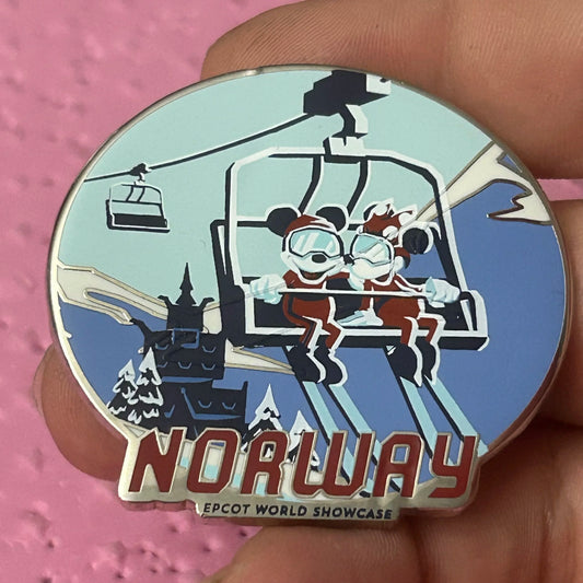2020 - EPCOT - World Showcase - Norway - Ski Lift - Mickey and Minnie - Pin
