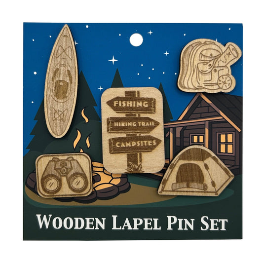 2026 - Camping - Wooden Pin Set of 5 - With Magnets