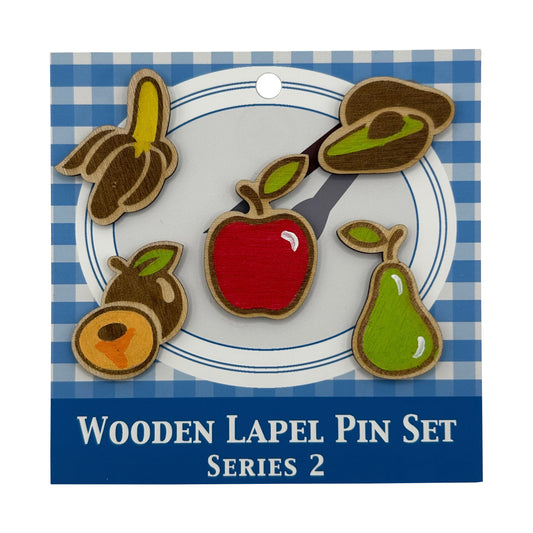 S2 - 2026 - Classic Fruits - Wooden Pin Set of 5 - With Magnets