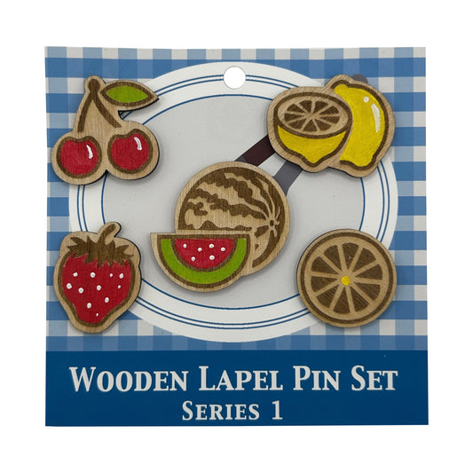 S1 - 2026 - Classic Fruits - Wooden Pin Set of 5 - With Magnets