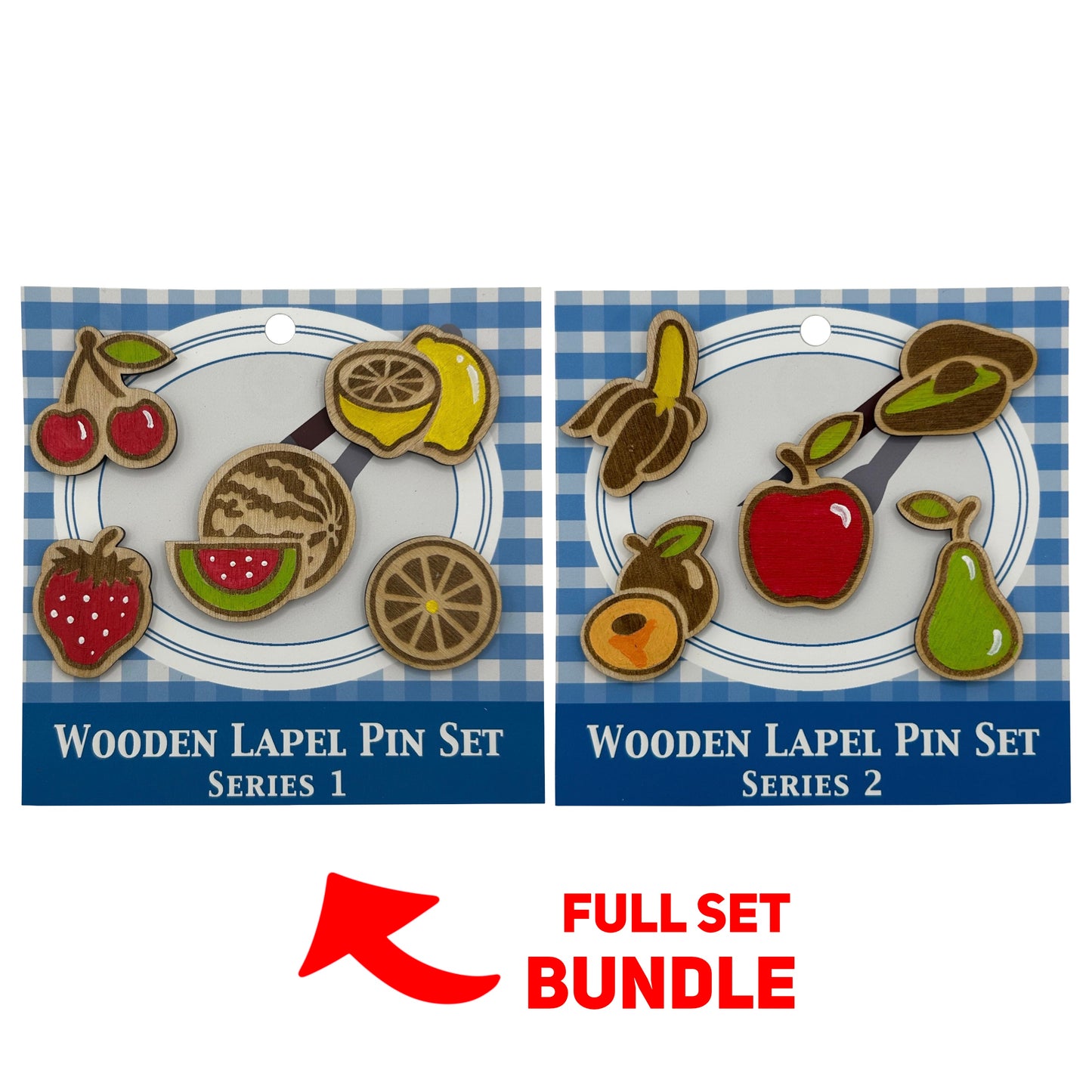 2026 - Classic Fruits - Wooden Pin Full Set Bundle of 10 - With Magnets