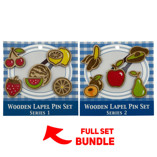 2026 - Classic Fruits - Wooden Pin Full Set Bundle of 10 - With Magnets
