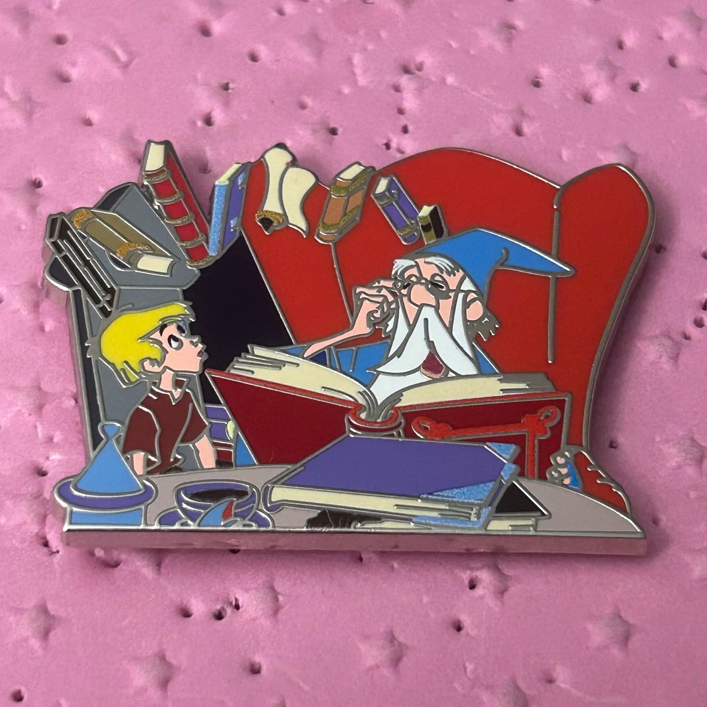 2024 - Arthur and Merlin - Floating Books - Sword and the Stone - Pin