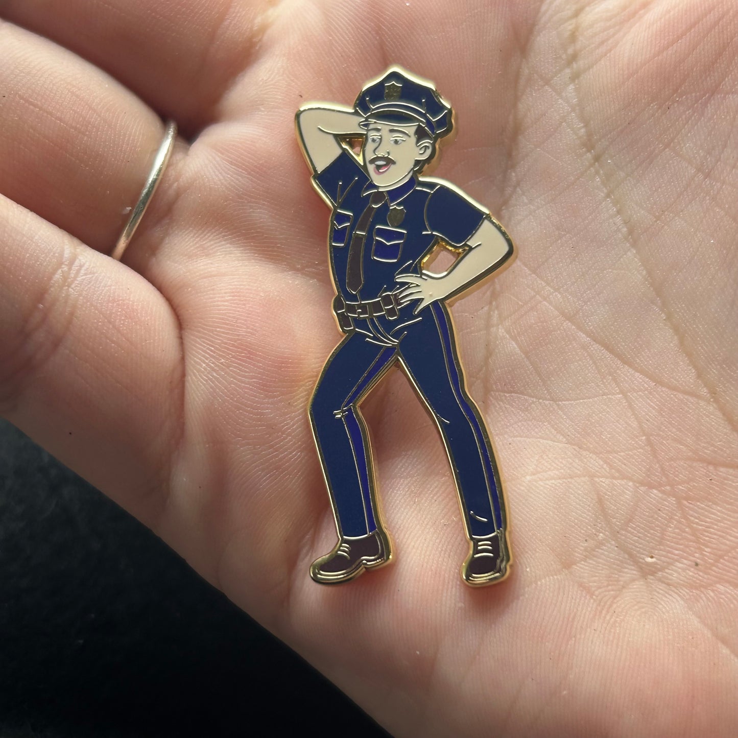 2025 - Protect and Serve - Sassy Policeman - 24 k Gold Plated Pin - Hive Exclusive
